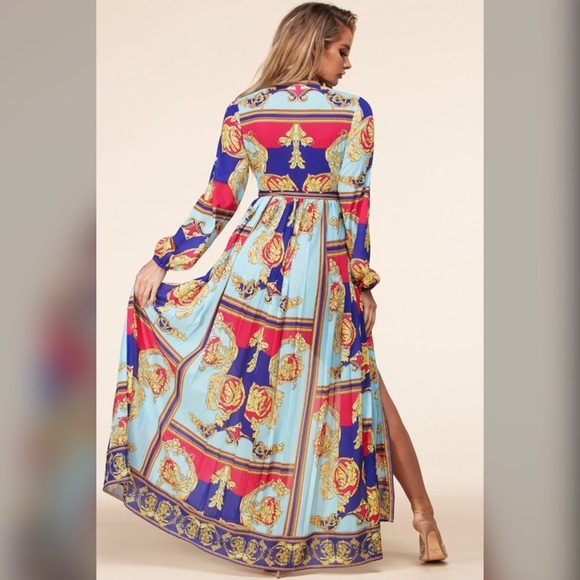 Versailles Print Long Sleeve Maxi dress - Picture 3 of 6